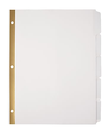 Office Depot® Brand Plain Dividers With Tabs And Labels, White, 5-Tab, Pack  Of 25 Sets