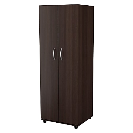 Inval 14-Shelf Storage Cabinet, 66"H x 24"W x 20"D, Espresso