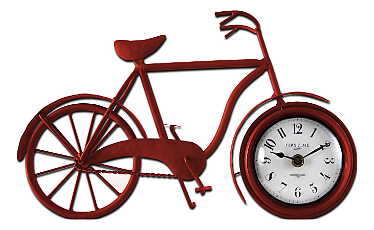 FirsTime & Co.® Bicycle Tabletop Clock, Red