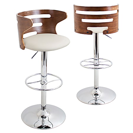 LumiSource Cosi Barstool, Walnut/Cream