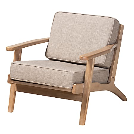 Baxton Studio Sigrid Armchair, Light Gray