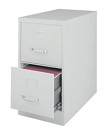 WorkPro® 25"D Vertical 2-Drawer File Cabinet, Metal, Light Gray