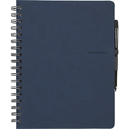 Mead Wirebound Premium Notebook - Wire Bound - 9.50" x 7.8"0.9" - 80 Sheets - Navy Cover - Perforated, Index Sheet - 1Each