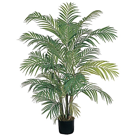 Nearly Natural 4'H Silk Areca Palm Tree With Pot, Green