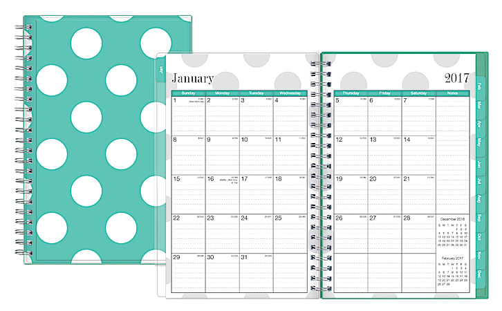 Blue Sky™ Weekly/Monthly Planner, 5" x 8", Penelope, January-December 2017