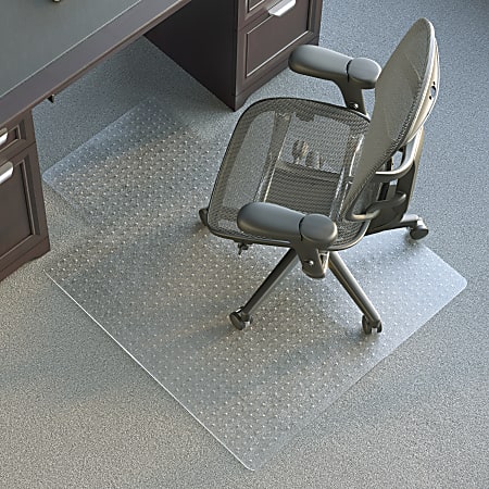 Realspace&trade; Economy Commercial Pile Chair Mat with Lip, 36" x 48", Clear, OD64422