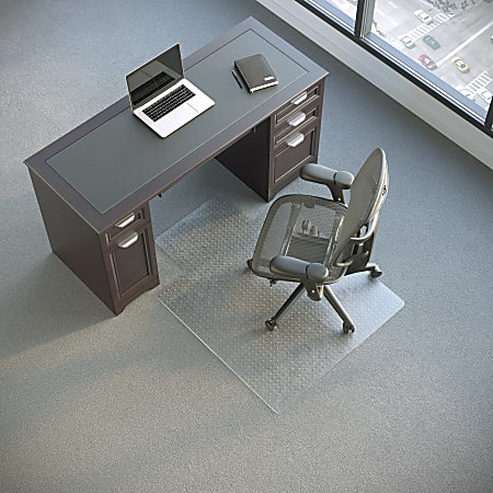 Realspace Economy Commercial Pile Chair Mat with Lip 36 x 48 Clear Office Depot