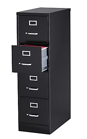 WorkPro® 25"D Vertical 4-Drawer File Cabinet, Black