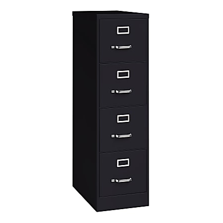 WorkPro® 25"D Vertical 4-Drawer File Cabinet, Metal, Black