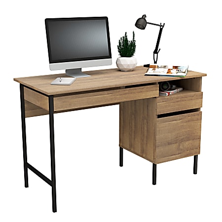 Inval 48 W Computer Desk With Slide Out Keyboard Tray Amaretto - Office