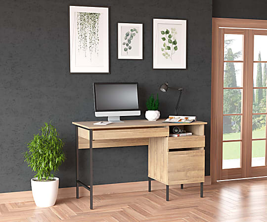 Inval 48 W Computer Desk With Slide Out Keyboard Tray Amaretto - Office