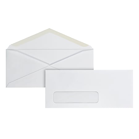 Office Depot® Brand #9 Envelopes, Left Window, Gummed Seal, White, Box Of 500