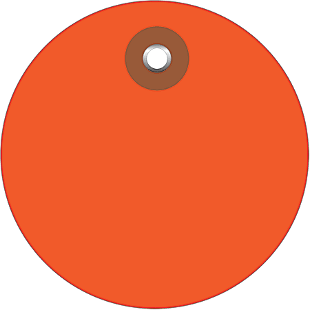Office Depot® Brand Plastic Circle Tags, 3", Orange, Pack Of 100