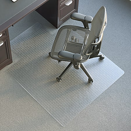 Realspace™ Economy Commercial Pile Chair Mat, Wide Lip, 45" x 53", Clear