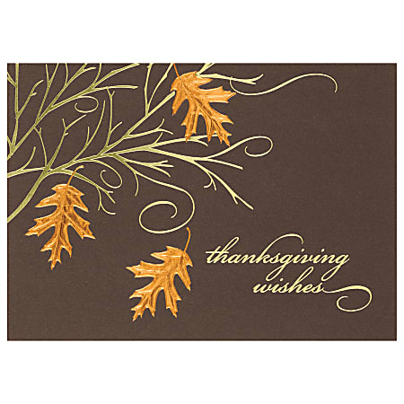 Personalized Thanksgiving Cards, Espresso Expressions, 7 7/8" x 5 5/8", 30% Recycled, Box Of 25