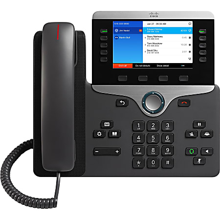 Cisco 8841 IP Phone - Wall Mountable, Desktop - Charcoal Gray - 5 x Total Line - VoIP - Caller ID - SpeakerphoneUnified Communications Manager, Unified Communications Manager Express, User Connect License - 2 x Network