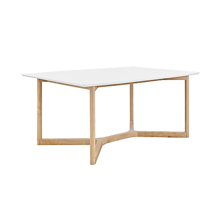 Eurostyle Aren Wood Rectangular Dining Table, 30"H x 63"W x 31-1/2"D, Natural/Matte White