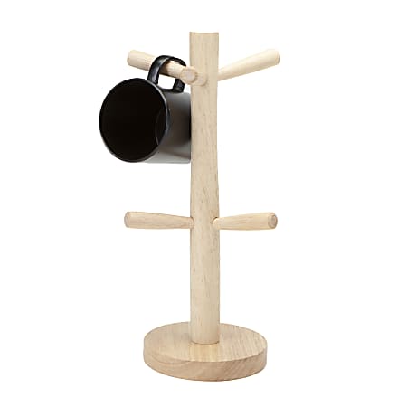 Mind Reader Tree Wood 6-Mug Holder, Brown