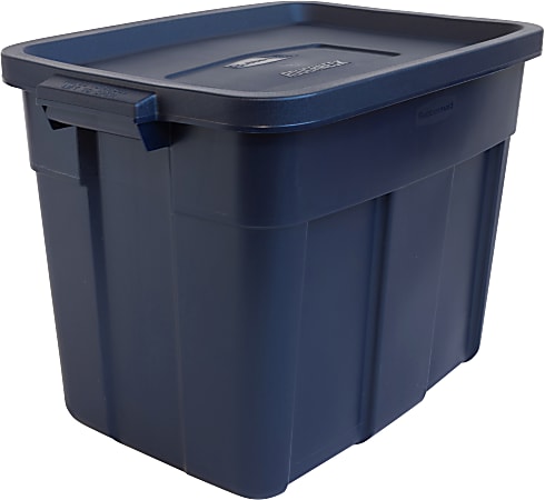 Rubbermaid Roughneck Totes 18 Gallon Dark Indigo Metallic - Office