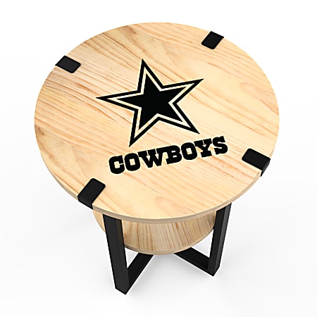 Imperial NFL Wood Round Side Table With Charger 22 H x 18 W x 18 D ...