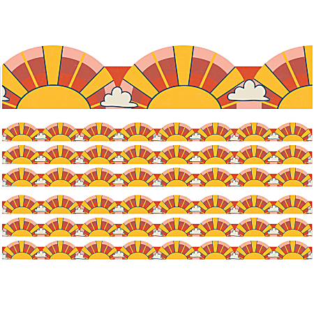 Eureka School Deco Trim, Adventurer Sunrise, 37’ Per Pack, Set Of 6 Packs