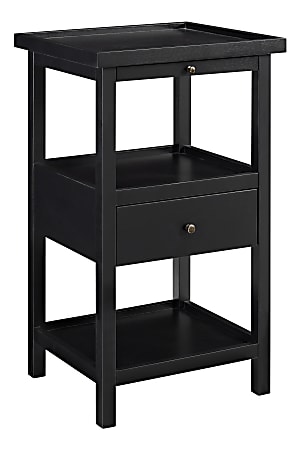 Powell Toscao Side Table, 29-3/4"H x 17"W x 15-3/4"D, Black