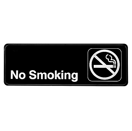 Alpine No Smoking Signs, 3" x 9", Black, Pack Of 15 Signs