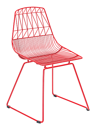 Zuo Modern Brody Outdoor Dining Chairs, Red, Set Of 2 Chairs