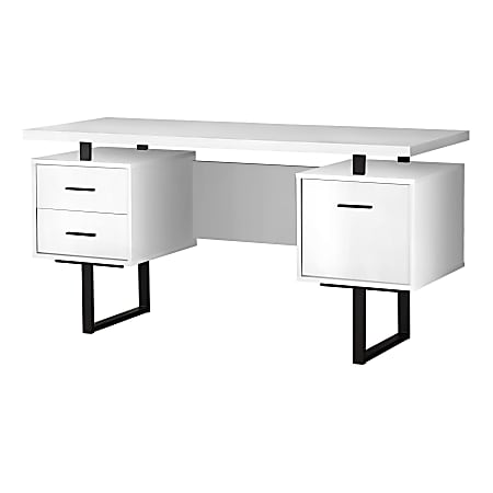 Monarch Specialties Violet 60"W Computer Desk, White/Black