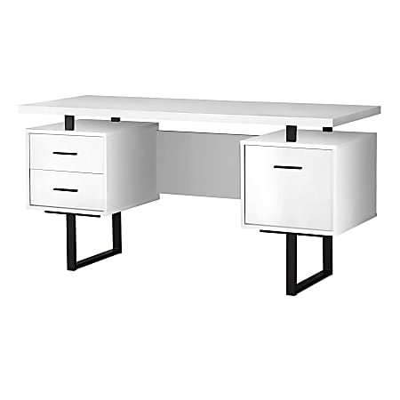 Monarch Specialties Violet 60 W Computer Desk WhiteBlack ODP