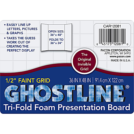 Ghostline Foam Presentation Board - Chart, Graph, Display, Decoration, Presentation, School, Home, Art, Office - 36" x 48" - 5 / Carton - White - Foam