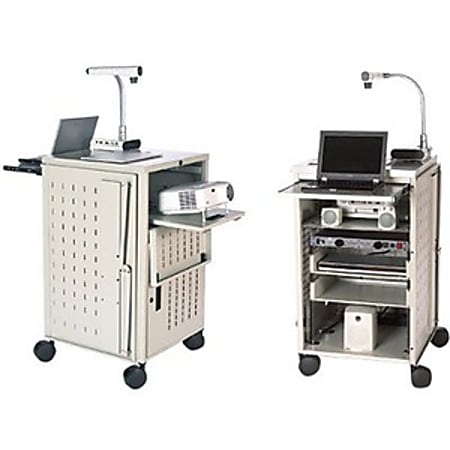 Bretford PAL Cart - 2 Shelf - 4 Casters - Steel - 23" Width x 23" Depth x 41" Height - Metallic Topaz