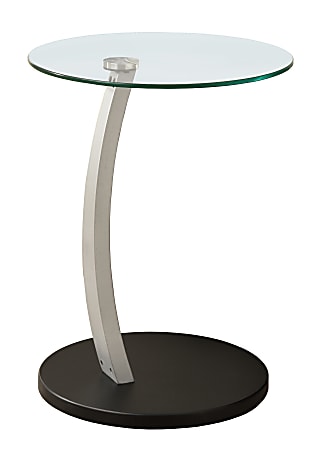 Monarch Specialties Matthew Accent Table, 24"H x 17-3/4"W x 17-3/4"D, Black/Silver