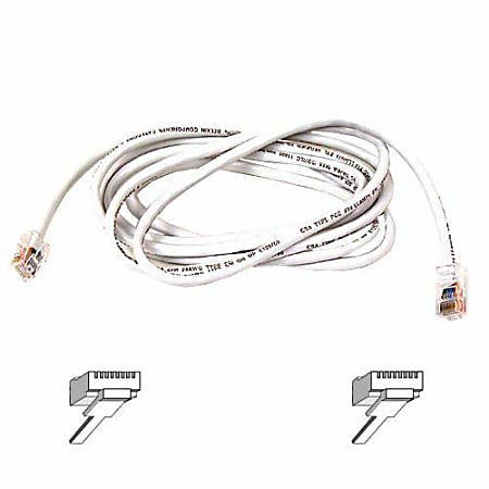 Belkin 3ft CAT6 Ethernet Patch Cable Snagless, RJ45, M/M, White - Patch cable - RJ-45 (M) to RJ-45 (M) - A3L98003WHTS