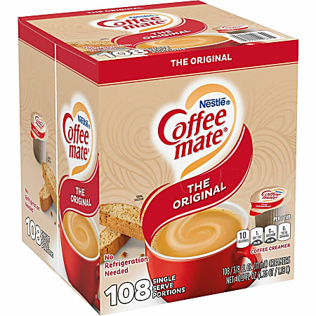 Coffee mate Original Liquid Creamer Singles - Original Flavor - 0.38 fl oz (11 mL) - 108 / Carton