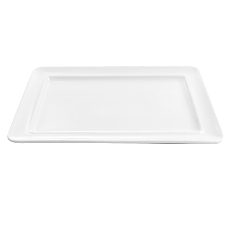 Martha Stewart Fine Ceramic Serving Platter, 14” x 10”, White