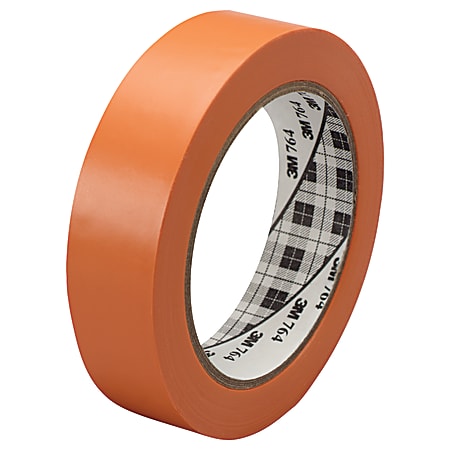 3M™ 764 Vinyl Tape, 3" Core, 1" x 36 Yd., Orange, Case Of 36