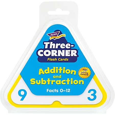 Trend® Three-Corner Flash Cards, Addition And Subtraction, Box Of 48 Cards