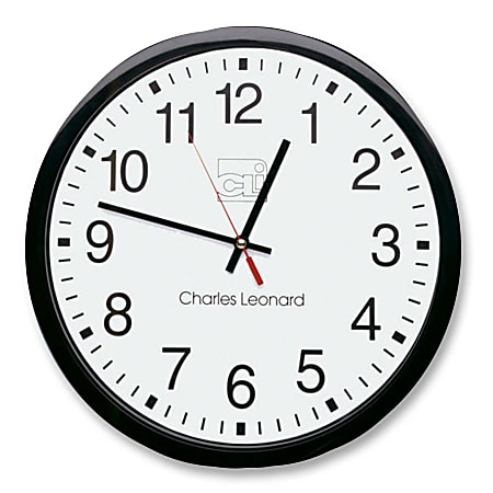 CLI 12" Quartz Wall Clock - Analog - Quartz - White Main Dial - Black/Plastic Case