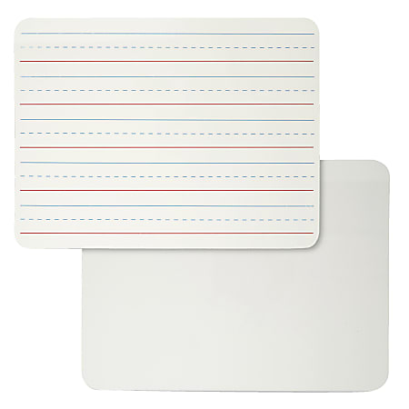 Charles Leonard Dry Erase Board, 2-Sided Lined/Plain, 9"