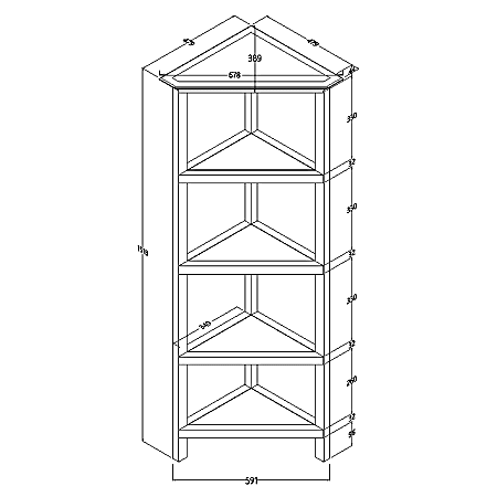 New Ridge Home Goods 60 H 5 Shelf Corner Bookcase White Office Depot
