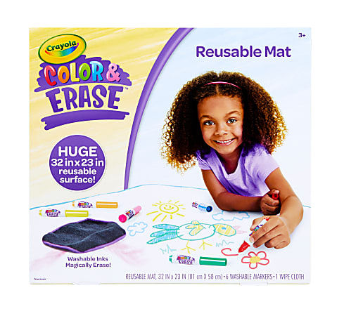 Crayola&reg; Color &amp; Erase Reusable Mat, 32&rdquo; x 23&rdquo;, Multicolor