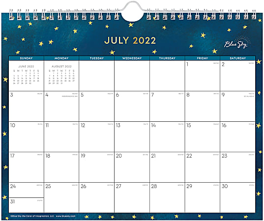 Blue Sky™ Monthly Wall Calendar, 11" x 8-3/4", Estrellita, July 2022 To June 2023, 136525