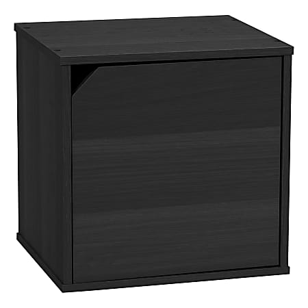IRIS BAKU 14"H Modular Cube Storage Box With Door, Black