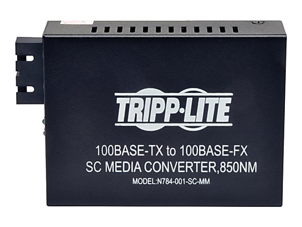 Tripp Lite 10/100 UTP to Multimode Fiber Media Converter - Fiber media converter - 100Mb LAN - 10Base-T, 100Base-TX - RJ-45 / SC multi-mode - up to 1800 ft - 850 nm