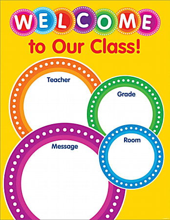 Color Your Classroom Chart, Welcome, 17" x 22", Yellow/Multicolor, Grades Pre-K - 6