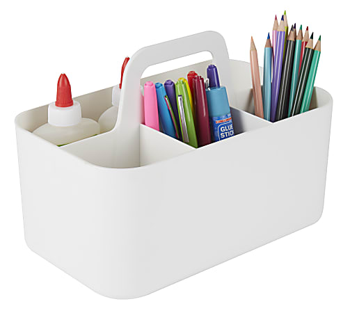 Realspace™ Stackable Storage Caddy, Small Size, White