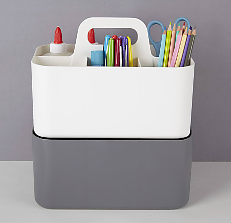 Classroom Pencil Caddy with Handle, Gray