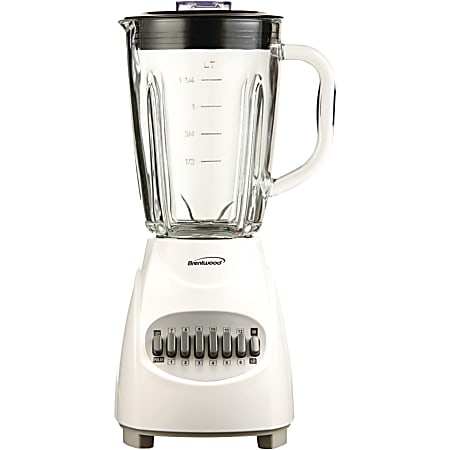 Brentwood® 12-Speed Blender With Glass Jar, White