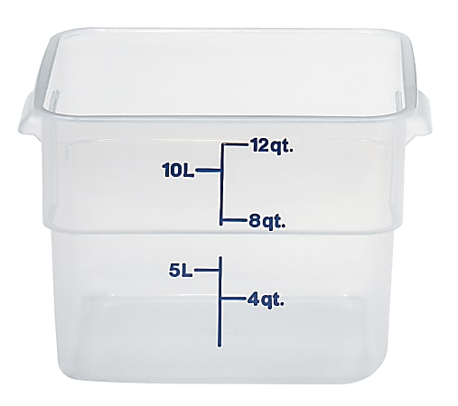 Cambro Translucent CamSquare Food Storage Containers, 12 Qt,